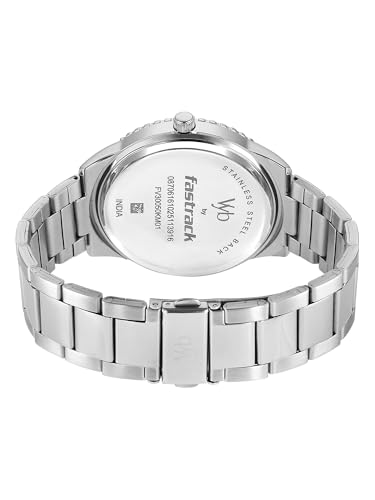 Image of Fastrack Vyb Hustler with Quartz Analog Green Dial Steel Strap Watch for Men - FV30050KM01