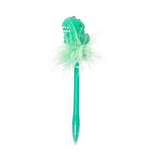 Legami - Bolígrafo Con Dinosaurio Brillante, Tinta Azul, Punta De 0,7 Mm, 3,5 X 20 Cm, Para Niños Y Adultos, Tema Dino