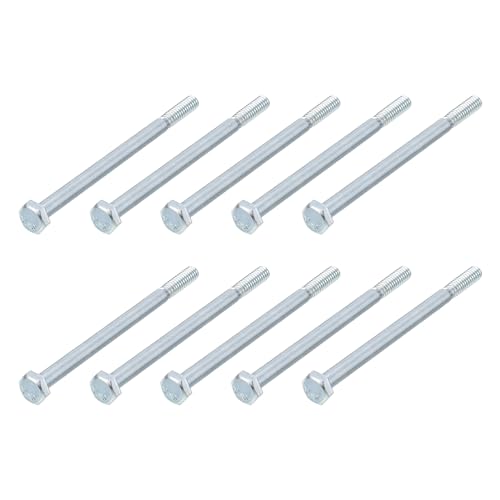 Image of METALLIXITY Hex Bolts (1 /4-20x5 inch) 10Pcs, Carbon Steel Zinc Plated Partial Threaded, Coarse Thread UNC Hex Head Screw Bolt - for Furniture Repair, Silver