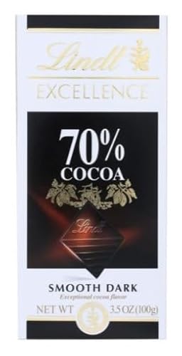 Lindt Excellence Smooth Dark Chocolate Bar, 70% Cocoa, 3.5 Ounces (Pack Of 12)