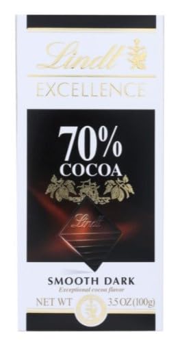 Lindt Excellence - Barra de chocolate negro suave, 70% cacao, 3.5 onzas (paquete de 12)