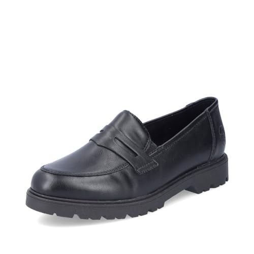 Rieker Damen Slipper 45560, Frauen Slip On,Businessschuhe,Mokassins,Halbschuhe,Slides,Schlupfschuhe,schluepfschuhe,Loafer,schwarz (02),39 EU / 6 UK