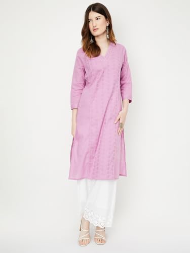 Image of Max Women's Cotton Blend Regular Fit Casual Kurta