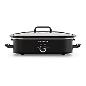 Magnifique 4-Quart Slow Cooker with Casserole Manual Warm Setting – Perfect Kitchen Small Appliance for Family Dinners, Dishwasher Safe Crock, Black