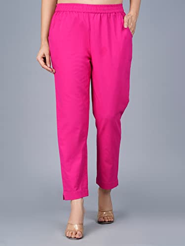 Image of Regular Fit Fully Elastic Waist Ankle Length Premium Cotton Casual Trouser Pant (Combo Pack of 2)