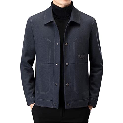 [RAMEMO] ウールジャケット メンズ コート ショート丈 ウールコート 無地 着心地良い 防風 防寒着 シンプル アウター 折り襟 メルトン 冬服 ビジネス スリム 大きいサイズ デイリー デート