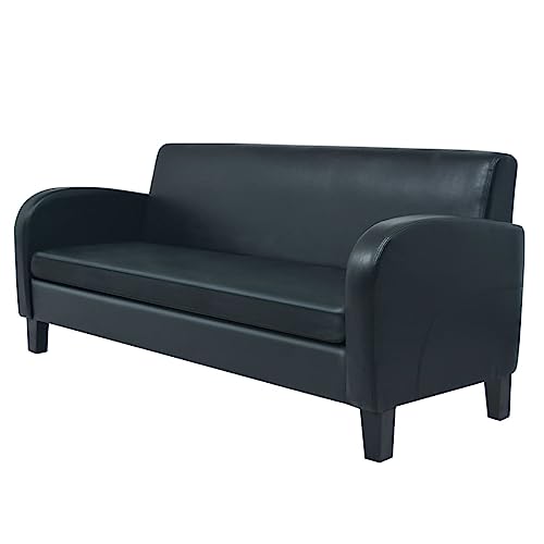 vidaXL Sofa Design 3-Sitzer Kunstleder Schwarz Couch Polstersofa Ledersofa vidaXL Sofa Design 3-Sitzer Kunstleder Schwarz Couch Polstersofa Ledersofa