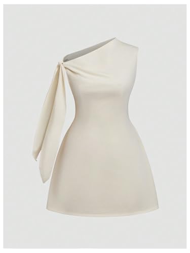 SOLY HUX Women's Mini Dress Off The Shoulder Sleeveless Tie Shoulder A Line Flared Party Dresses3