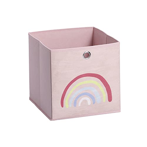 Zeller Rosy Rainbow 14427 Storage Box Fleece Approx. 28 x 28 x 28 cm Pink, Rosé, ca. 28 x 28 x 28 cm