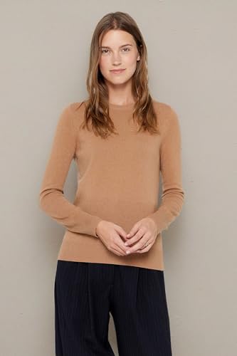 Image of State Cashmere Women's Essential Crewneck Sweater 100% Pure Cashmere Classic Long Sleeve Pullover