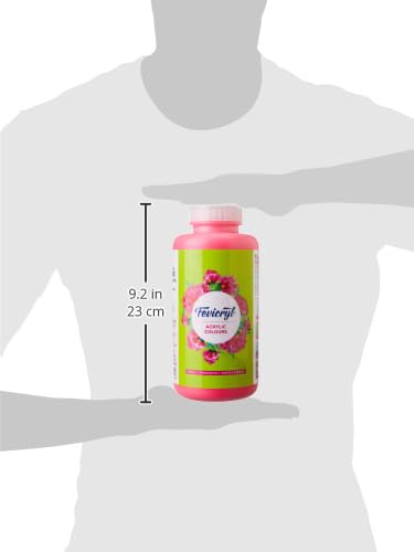 Image of Fevicryl Acrylic Neon Colour (Pink, 1litre) for Art and Craft Paint, Canvas, Wood, Leather, Earthenware, Metal