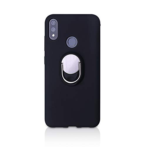 BLU VIVO XI+ Case, Rotating Ring [ 360°Kickstand ] Soft Slim TPU [ Ultra-Thin ] Protection Cases Cover Compatible with [ Magnetic Car Mount ] for BLU VIVO XI+ (Black)