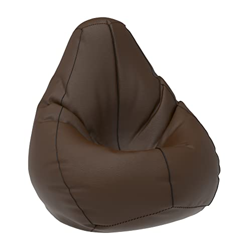 Image of ComfyBean - XXXL - Piping Bean Bag with Beans Filled - for Adults - Max User Height : 5 Ft. - Max User Weight : 60 Kgs - Prefilled Bean Bags (Brown Black)