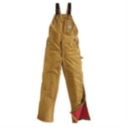 Carhartt 34" X 34" Regular Brown Duck Quilt Lined Bib Overalls Amazon