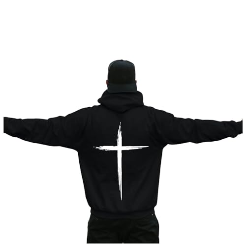 Christian Hoodies for Men Cross Graphic Drawstring Long Sleeve Pullovers Comfortable Casual Hoodies with Pockets4