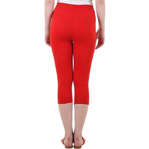 Image of PI World Women's Calf Length Cropped Leggings Cotton Lycra Fabric Slim Fit 3 /4th | Pants