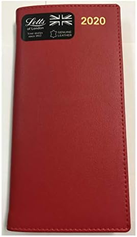 Letts of London 33SU-2020 Sterling Slim Upright Week to View Diary Leather Cover Belgravia (Red)