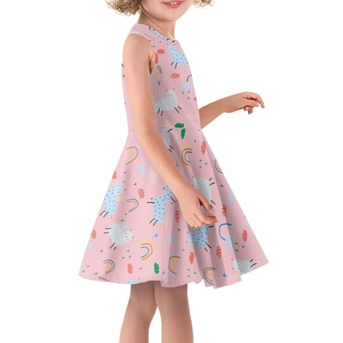 Wiryuouvt Summer Dresses for Girls Sleeveless Dress A-line Skirt3
