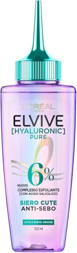 L'Oréal Paris Elvital Hydra Hyaluronic Pure - Serum hidratante para cabello brillante y vivo, con ácido salicílico e hialurónico para un impulso hidratante, hidratación y cuidado, 102 ml