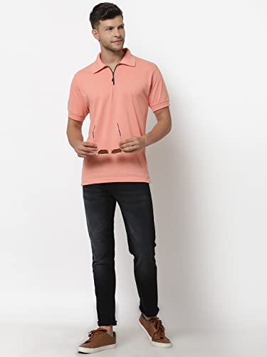 Image of UZARUS Men's Solid Cotton Regular Fit Polo T-Shirt