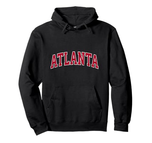 Atlanta Georgia GA Vintage Sports Design Red Design Pullover Hoodie