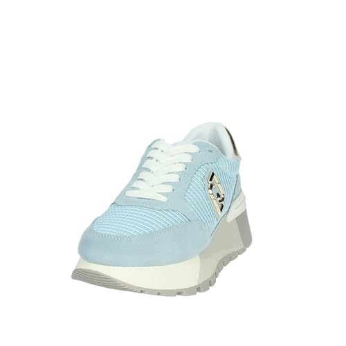 LIU JO BA5049 Amazing Portofino baskets de luxe en nubuck bleu avec talon compensé élégant - 6