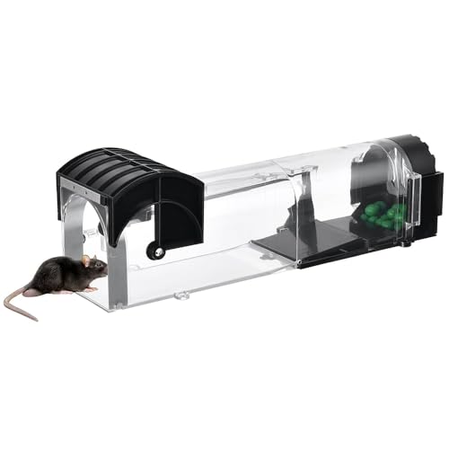 DOCAT Rat Trap Cage for House, Garden & Patio, 32cm Humane No-Kill Reusable Catch & Release Trap, Smart Rat Catcher Trap for Home, Ideal for Small to Medium Rats Only