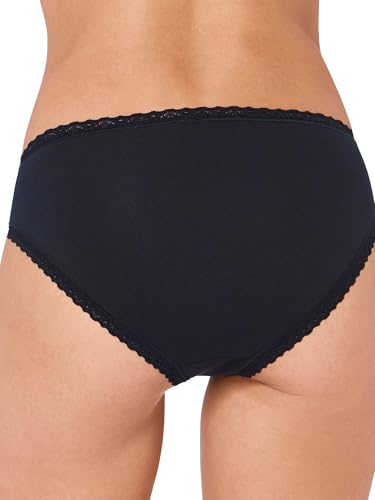 Sloggi Damen Unterhose 24/7 Cotton Lace Tai , Baumwolle, Spitzen-Optik, 3-Pack, 48, Schwarz