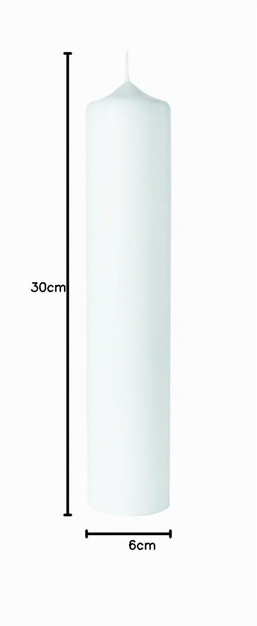 Rayher Vela blanca personalizable, cirio 30 cm, 6 cm ø, parafina, decoración y manualidades, 3140300