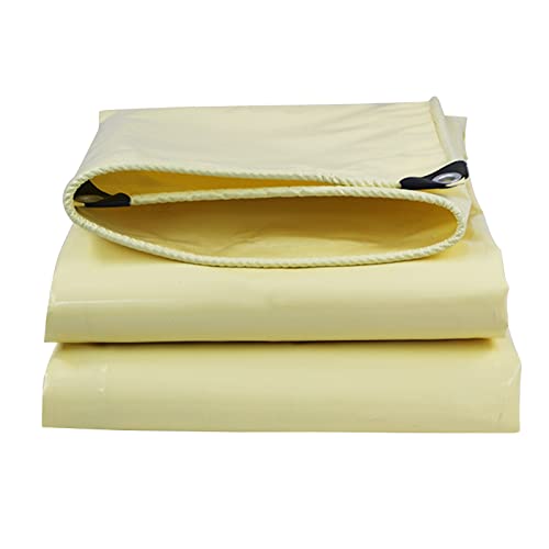 Lona resistente de PVC color beige de 500 g/m², impermeable, para muebles de jardín, cobertizo, mercado, tienda de campaña, cubierta multiusos (3 x 3 m)