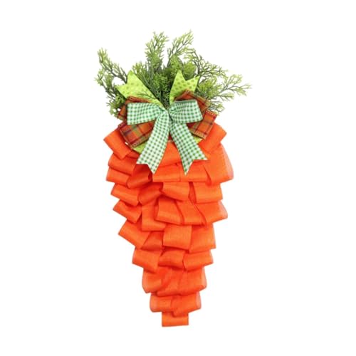 Gcljlmy Couronne de carottes de Pâques - Couronne de fleurs artificielles - Bricolage - 30 cm x 55 cm - Accessoire de fête - Décoration d'intérieur pour les vacances