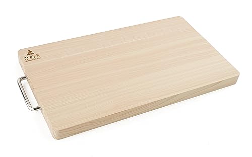 Comparison: Best Wood Cutting Board For Japanese Knives 8 BOUMBI Hinoki Wood Reversible Cutting Board with Metal Handle(17.3x9.8x1.05 RM_Large)