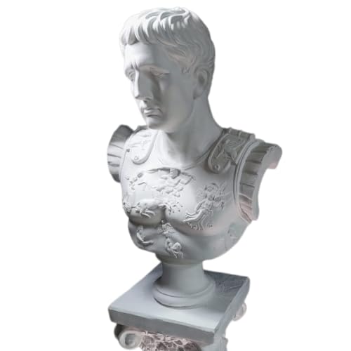 La mejor comparación de Bustos - los más vendidos. 42 Estatua clasica busto romano columnas romanas para decoración de interiores en yeso (julios Cesar color natural)