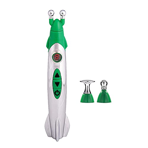 BE-STRONG Stylo D'acupuncture Électronique, Soulagement De La Douleur Méridiens Stylo Électrique Stylo Masseur Stylo Soulagement De La Douleur avec 3 Têtes De Massage 9 Modes Cover