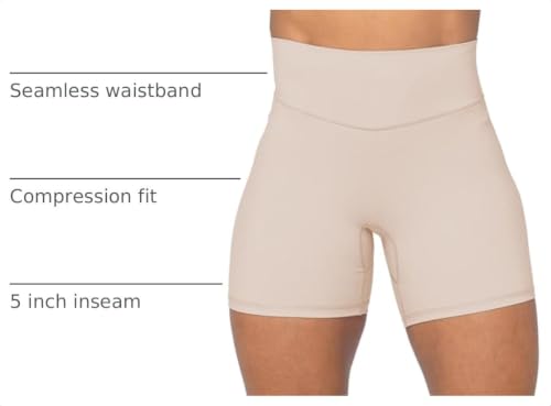 Image of Sunzel No Front Seam High Waist Biker Shorts for Women, Squat Proof Yoga Workout Gym Bike Shorts