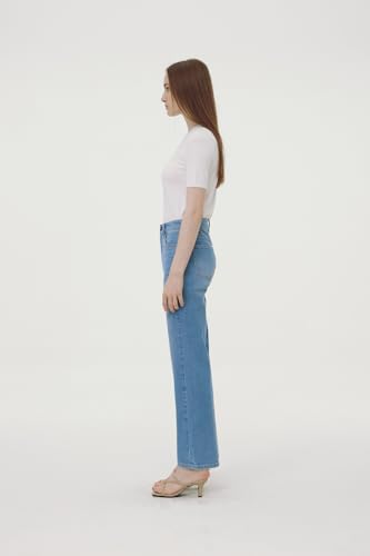 Generic Women's Straight Leg Jeans Stretchy Slim fit Denim Pants4