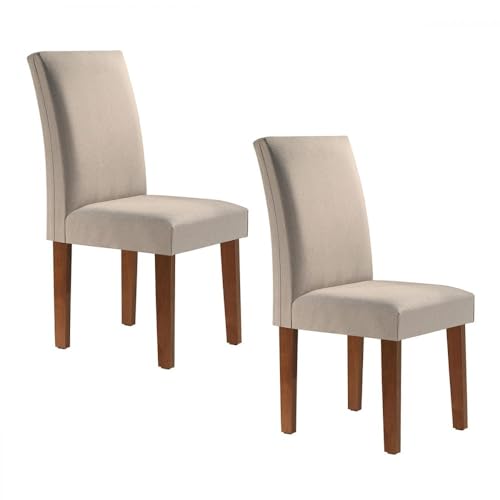 Conjunto 2 Cadeiras Estofadas Espanha Espresso Móveis Chocolate/linho