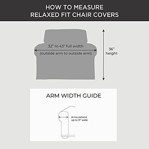 SureFit-Farmhouse-Basketweave-Box-Cushion-One-Piece-Slipcover-with-Ties-Armchair-Cover-Relaxed-Woven-Fit-100-Cotton-Machine-Washable-Grey-Color SureFit Farmhouse Basketweave Box Cushion One Piece Slipcover with Ties Armchair Cover Relaxed Woven Fit 100 Cotton Machine Washable Grey Color