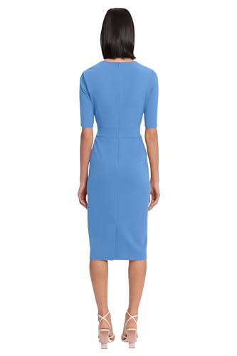 Image of Donna Morgan Women's Curved Waist Seam Crepe Workwear Dress Career Office Desk to Dinner Event Occasion Guest of