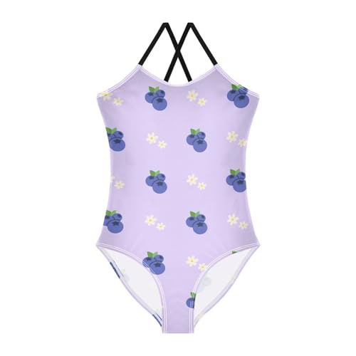 susiyo Girls One Piece Swimsuits Blueberry Bathing Suit Quick Dry Beach Swimwear for Toddler Girl 3-10T