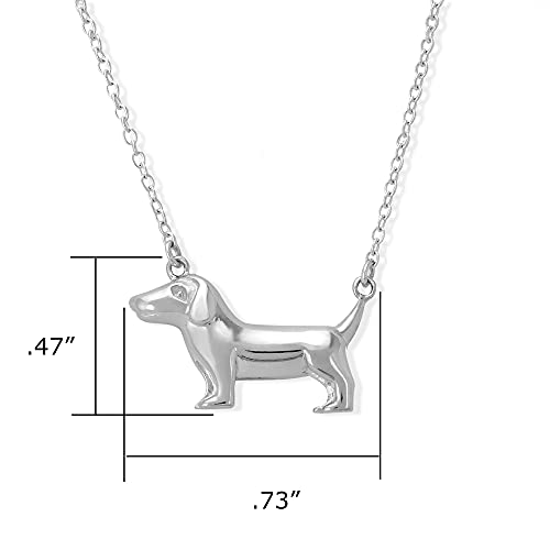 Boma Jewelry Sterling Silver Dachshund Wiener Dog Necklace, 18 Inches4