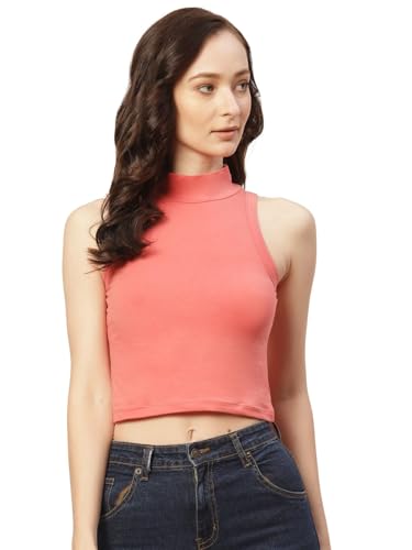 Image of Women Solid Super Soft streachable Cotton Blended Crop Top