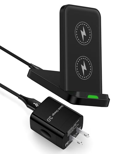 Android Wireless Charger Stand for Samsung Galaxy S26 S25 Ultra S24, 15W Sam Sung Wire less Charging Phone Holder for iPhone 17 Pro Max 17Pro 16e 15, Google Pixel 10 Pro XL Fast Charging Station Block