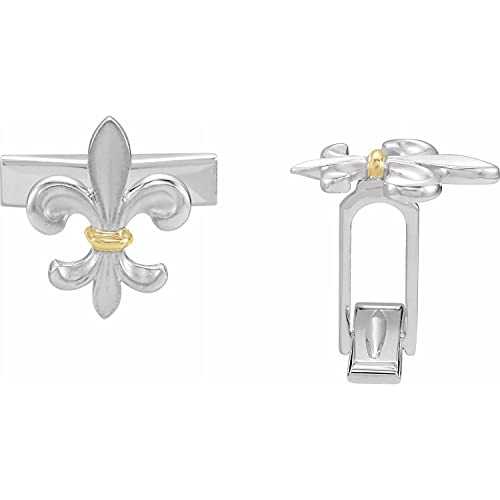Gemelos de plata 925 estilo Fleur-de-lis para hombre miniatura 1