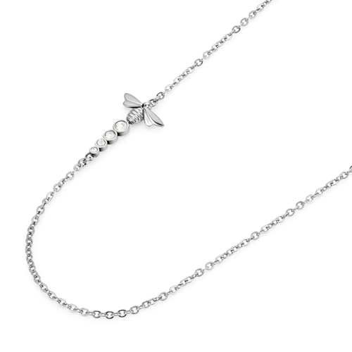 Olivia Burton Women's EVER STACKED Collection Necklace in Stainless Steel with a Bee Charm and Crystals - 24100343