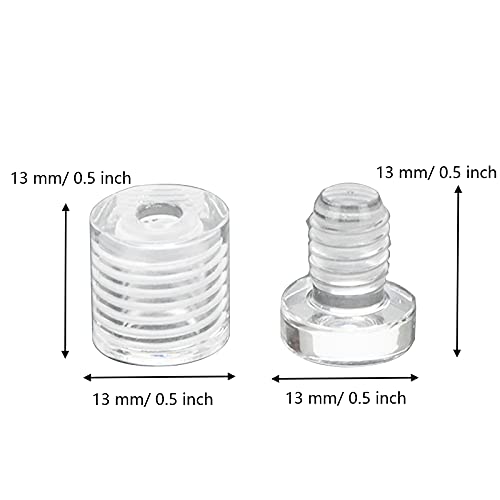 Savagrow 8Pcs Acrylic Plastic Advertising Screws Sign Clear Wall Mounted Standoffs (1/2 X 1/2 Inch) #TOP1