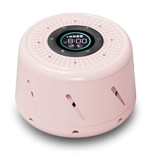 White Noise Sound Machine, Real Fan Inside for Non-Looping, Bestand Sleep Sound Device with LED Screen Display and Sleep Timer for Office Privacy/Travel/Lighter Sleeper/Baby/Adult (Pink)