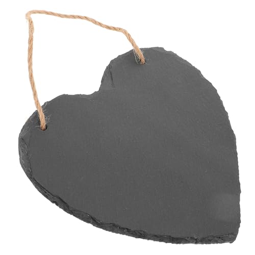 VANZACK Heart Shaped Blackboard Erasable Hanging Chalkboard Sign with String Display Board for Arts Crafts Wedding Table Numberings Party Favors 15cm
