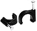 Mini Skater 10mm Diameter Circle Ethernet Nylon Wire Cable Clips Clamps with Steel Nail, 100pcs/Pack（10mm,Black）