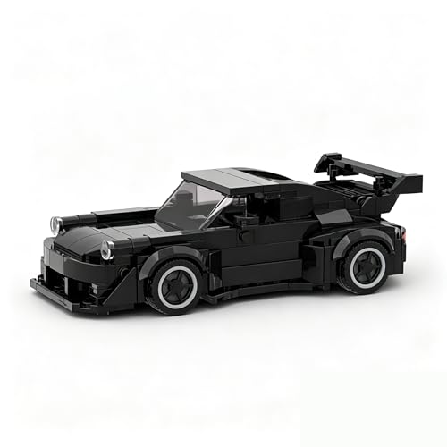 911 Turbo Building Blocks Racing Sports Car Model Set, Black, Compatible with LxGO Speed Champions, DIY Brick Toy